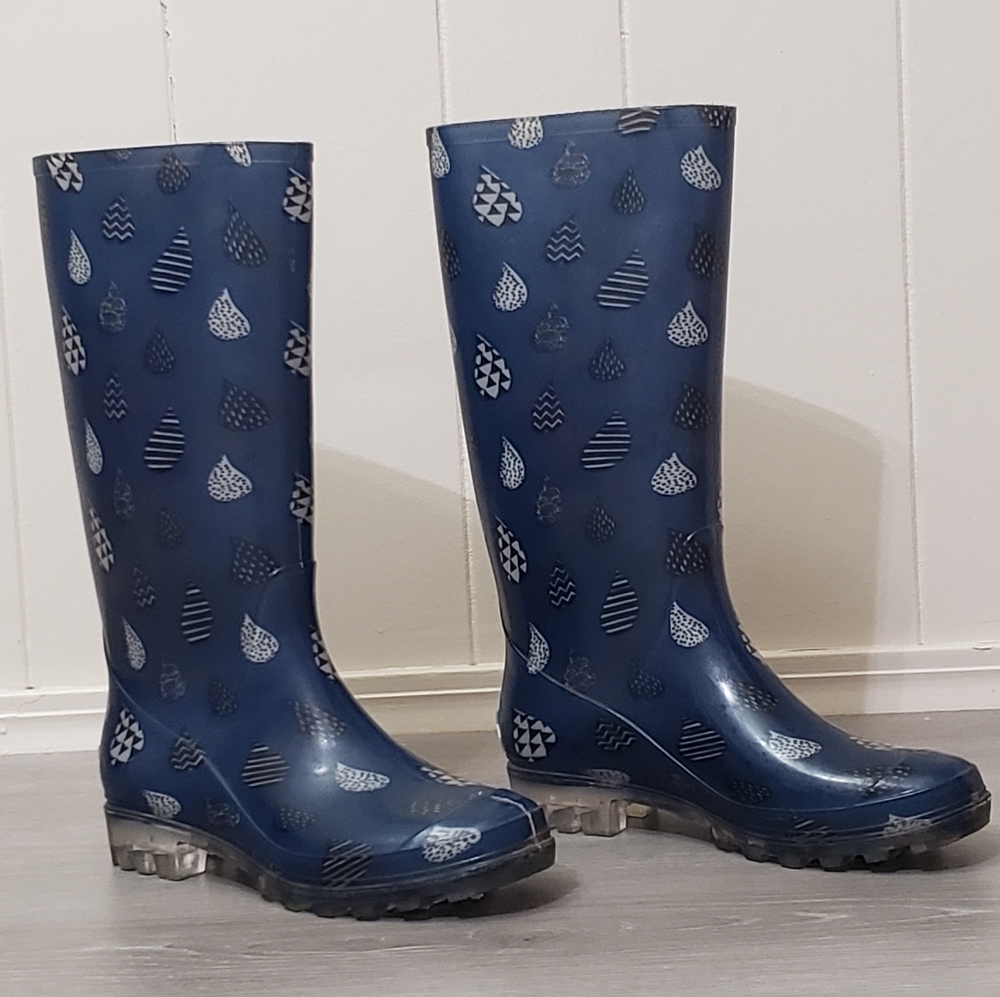 TOMS Blue Rain Boots Size 6